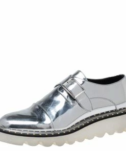 Cheapest ๐ Stella McCartney Silver Faux Leather Odette Buckle Loafers Size 36 For ๐ฉ Women ๐