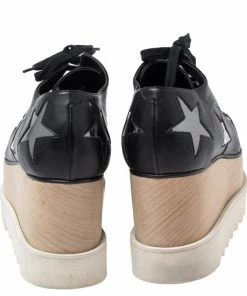 Promo ⌛ Stella McCartney Black Faux Leather Elyse Star Platform Derby 👟 Sneakers Size 36 For 👩 Women ❤️ -Stella McCartney Shop luxury women stella mccartney used shoes p608840 1647232678 007