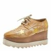 Hot Sale 😍 Stella McCartney Brown Faded Effect Faux Leather Elyse Star Platform Lace Up Derby Size 35.5 For 👩 Women 🧨 -Stella McCartney Shop luxury women stella mccartney used shoes p610069 005