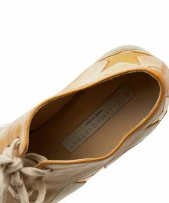 Hot Sale 😍 Stella McCartney Brown Faded Effect Faux Leather Elyse Star Platform Lace Up Derby Size 35.5 For 👩 Women 🧨 -Stella McCartney Shop luxury women stella mccartney used shoes p610069 007