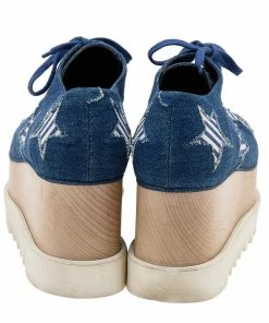 Brand new ✨ Stella McCartney Blue Denim Elyse Star Platform Lace Up 👟 Sneakers Size 35 For 👩 Women 👏 -Stella McCartney Shop luxury women stella mccartney used shoes p610503 003