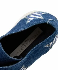 Brand new ✨ Stella McCartney Blue Denim Elyse Star Platform Lace Up 👟 Sneakers Size 35 For 👩 Women 👏 -Stella McCartney Shop luxury women stella mccartney used shoes p610503 005