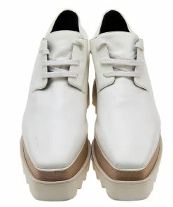 Best reviews of 🔥 Stella McCartney White Faux Leather Elyse Platforms Lace Up 👟 Sneakers Size 38 For 👩 Women 🎁 -Stella McCartney Shop luxury women stella mccartney used shoes p610508 004