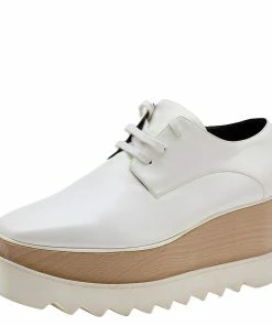 Best reviews of 🔥 Stella McCartney White Faux Leather Elyse Platforms Lace Up 👟 Sneakers Size 38 For 👩 Women 🎁