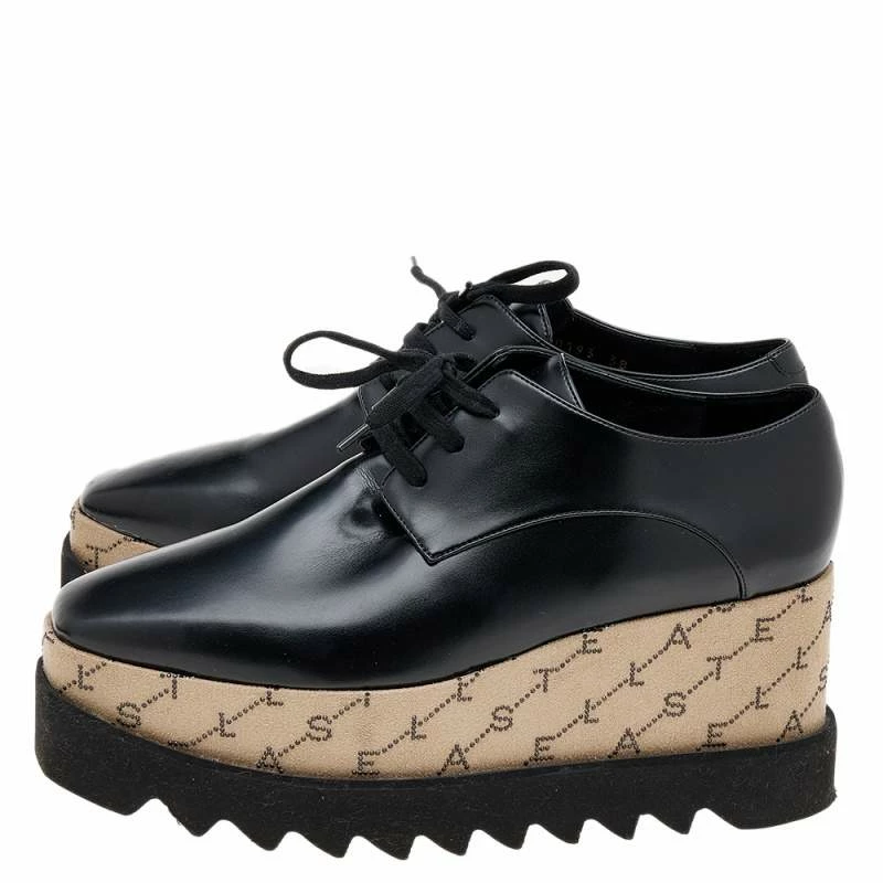 Best deal 🎁 Stella McCartney Black/Beige Faux Leather Monogram Elyse Platform Derby 👟 Sneakers Size 38 For 👩 Women 🎁 6 Best deal 🎁 Stella McCartney Black/Beige Faux Leather Monogram Elyse Platform Derby 👟 Sneakers Size 38 For 👩 Women 🎁 - Image 4