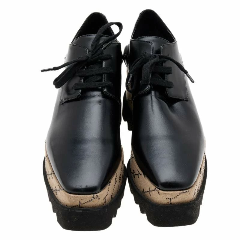 Best deal 🎁 Stella McCartney Black/Beige Faux Leather Monogram Elyse Platform Derby 👟 Sneakers Size 38 For 👩 Women 🎁 5 Best deal 🎁 Stella McCartney Black/Beige Faux Leather Monogram Elyse Platform Derby 👟 Sneakers Size 38 For 👩 Women 🎁 - Image 3