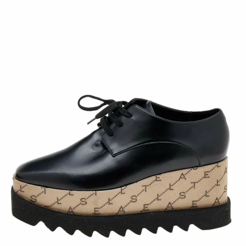 Best deal 🎁 Stella McCartney Black/Beige Faux Leather Monogram Elyse Platform Derby 👟 Sneakers Size 38 For 👩 Women 🎁 4 Best deal 🎁 Stella McCartney Black/Beige Faux Leather Monogram Elyse Platform Derby 👟 Sneakers Size 38 For 👩 Women 🎁 - Image 2