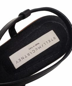 Best Sale 😍 Stella McCartney Black Faux Leather Wooden Platform 🩴 Sandals Size 39 For 👩 Women 😍 -Stella McCartney Shop luxury women stella mccartney used shoes p614678 005