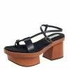 Best Sale 😍 Stella McCartney Black Faux Leather Wooden Platform 🩴 Sandals Size 39 For 👩 Women 😍 -Stella McCartney Shop luxury women stella mccartney used shoes p614678 006