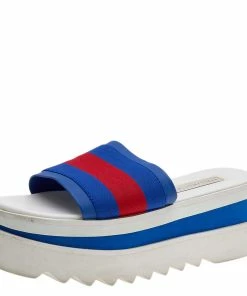 Best reviews of 😉 Stella McCartney Blue Faux Leather And Fabric Platform Slides 🩴 Sandals Size 36 For 👩 Women 🎉