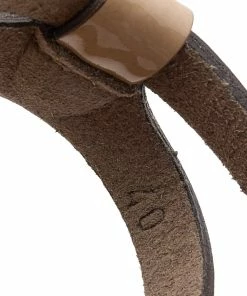 Discount ⭐ Stella McCartney Beige Faux Patent Leather Linda Wedge 🩴 Sandals Size 40 For 👩 Women 🧨 -Stella McCartney Shop luxury women stella mccartney used shoes p615365 009