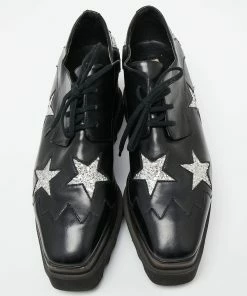 Promo 👏 Stella McCartney Black Faux Leather Elyse Star 👟 Sneakers Size 38 For 👩 Women ⭐ -Stella McCartney Shop luxury women stella mccartney used shoes p622586 003