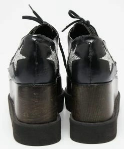 Promo 👏 Stella McCartney Black Faux Leather Elyse Star 👟 Sneakers Size 38 For 👩 Women ⭐ -Stella McCartney Shop luxury women stella mccartney used shoes p622586 004
