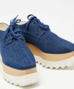 Flash Sale 🤩 Stella McCartney Blue Denim Elyse Platform Derby 👟 Sneakers Size 38 For 👩 Women 🔔 -Stella McCartney Shop luxury women stella mccartney used shoes p622615 005