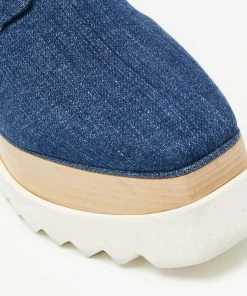 Flash Sale 🤩 Stella McCartney Blue Denim Elyse Platform Derby 👟 Sneakers Size 38 For 👩 Women 🔔 -Stella McCartney Shop luxury women stella mccartney used shoes p622615 006