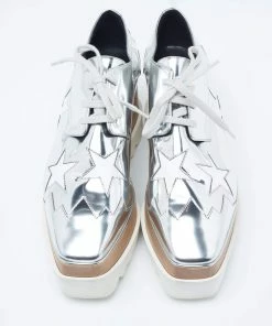 Best reviews of ✔️ Stella McCartney Silver Faux Leather Elyse Star 👟 Sneakers Size 38 For 👩 Women 👍 -Stella McCartney Shop luxury women stella mccartney used shoes p622633 001
