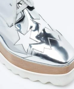 Best reviews of ✔️ Stella McCartney Silver Faux Leather Elyse Star 👟 Sneakers Size 38 For 👩 Women 👍 -Stella McCartney Shop luxury women stella mccartney used shoes p622633 003