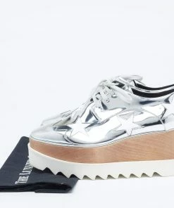 Best reviews of ✔️ Stella McCartney Silver Faux Leather Elyse Star 👟 Sneakers Size 38 For 👩 Women 👍 -Stella McCartney Shop luxury women stella mccartney used shoes p622633 006