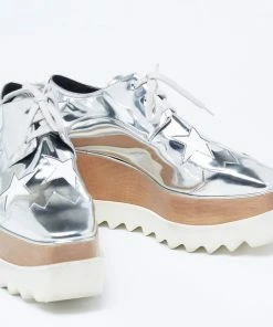 Best reviews of ✔️ Stella McCartney Silver Faux Leather Elyse Star 👟 Sneakers Size 38 For 👩 Women 👍 -Stella McCartney Shop luxury women stella mccartney used shoes p622633 009