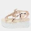 Cheapest 🤩 Stella McCartney Metallic Bronze Faux Patent Leather Hackney Platform 🩴 Sandals Size 36 For 👩 Women 🤩