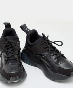 New 😍 Stella McCartney Black Neoprene, Faux Leather And Faux Suede Eclypse Chunky 👟 Sneakers Size 38 For 👩 Women 🥰 -Stella McCartney Shop luxury women stella mccartney used shoes p625059 001