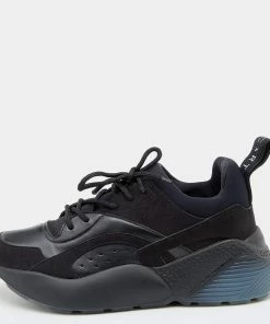 New 😍 Stella McCartney Black Neoprene, Faux Leather And Faux Suede Eclypse Chunky 👟 Sneakers Size 38 For 👩 Women 🥰