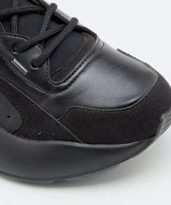 New 😍 Stella McCartney Black Neoprene, Faux Leather And Faux Suede Eclypse Chunky 👟 Sneakers Size 38 For 👩 Women 🥰 -Stella McCartney Shop luxury women stella mccartney used shoes p625059 008