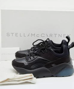 New 😍 Stella McCartney Black Neoprene, Faux Leather And Faux Suede Eclypse Chunky 👟 Sneakers Size 38 For 👩 Women 🥰 -Stella McCartney Shop luxury women stella mccartney used shoes p625059 010