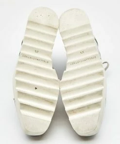 Discount 💯 Stella McCartney Silver/White Faux Patent Leather Elyse Star Platform Lace Up 👟 Sneakers Size 37.5 For 👩 Women 🔥 -Stella McCartney Shop luxury women stella mccartney used shoes p626694 1650399065 008