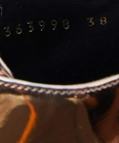 Best Pirce 🧨 Stella McCartney Metallic Rose Gold Faux Patent Leather Elyse Star Platform Lace Up 👟 Sneakers Size 38 For 👩 Women 👍 -Stella McCartney Shop luxury women stella mccartney used shoes p629449 009