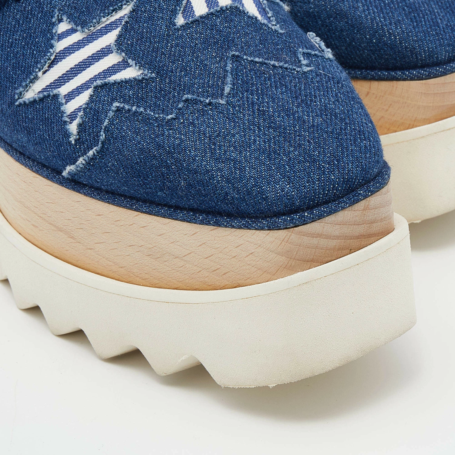 New ⌛ Stella McCartney Blue Denim Elyse Star Platform Lace Up 👟 Sneakers Size 37 For 👩 Women ✨ 9 New ⌛ Stella McCartney Blue Denim Elyse Star Platform Lace Up 👟 Sneakers Size 37 For 👩 Women ✨ - Image 7
