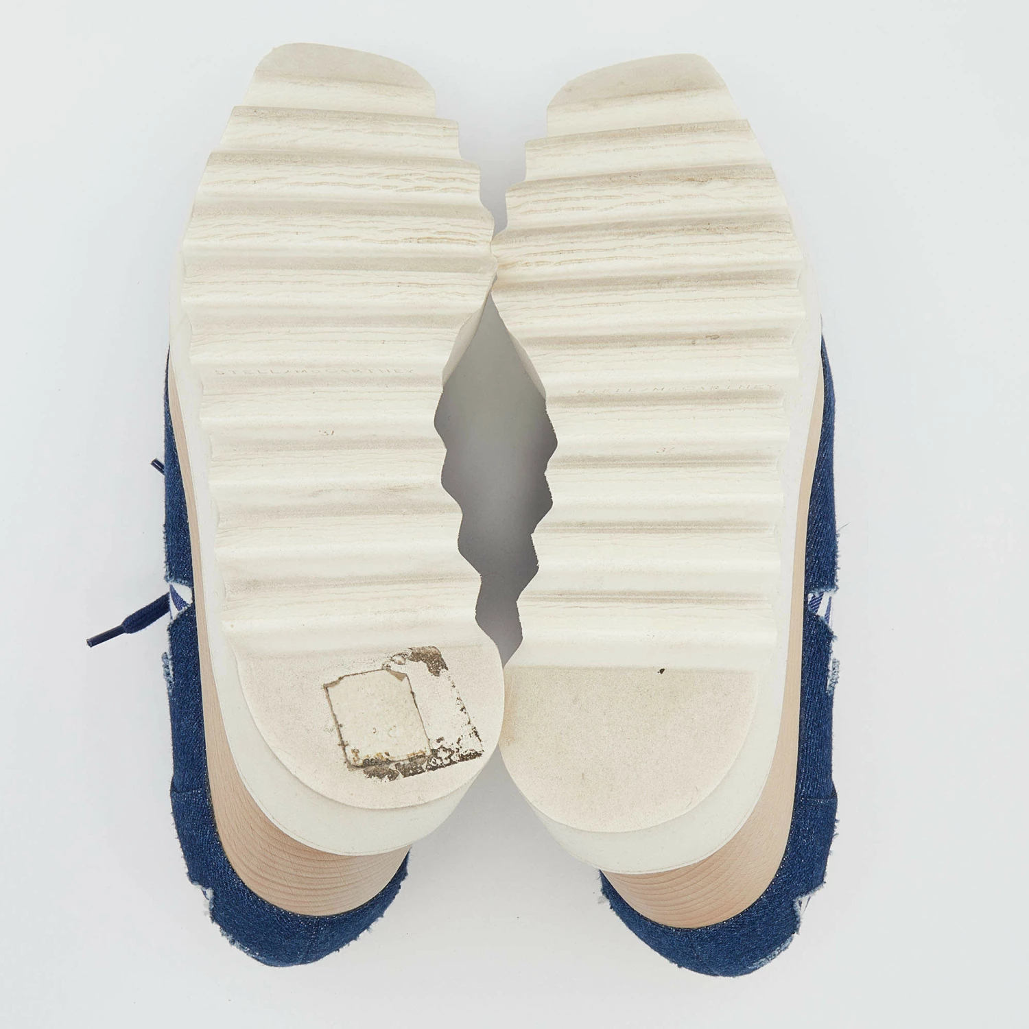 New ⌛ Stella McCartney Blue Denim Elyse Star Platform Lace Up 👟 Sneakers Size 37 For 👩 Women ✨ 8 New ⌛ Stella McCartney Blue Denim Elyse Star Platform Lace Up 👟 Sneakers Size 37 For 👩 Women ✨ - Image 6