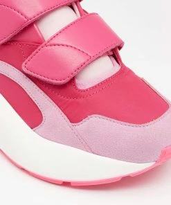 Budget 🌟 Stella McCartney Pink Faux Leather And Fabric Velcro Strap Eclypse Low Top 👟 Sneakers Size 37 For 👩 Women ⭐ -Stella McCartney Shop luxury women stella mccartney used shoes p632786 005