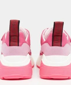 Budget 🌟 Stella McCartney Pink Faux Leather And Fabric Velcro Strap Eclypse Low Top 👟 Sneakers Size 37 For 👩 Women ⭐ -Stella McCartney Shop luxury women stella mccartney used shoes p632786 006