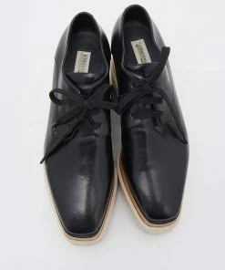 Promo ✨ Stella McCartney Black Faux Leather Elyse Platform Derby 👟 Sneakers Size 36 For 👩 Women ⌛ -Stella McCartney Shop luxury women stella mccartney used shoes p633919 004