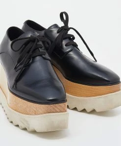 Promo ✨ Stella McCartney Black Faux Leather Elyse Platform Derby 👟 Sneakers Size 36 For 👩 Women ⌛ -Stella McCartney Shop luxury women stella mccartney used shoes p633919 005