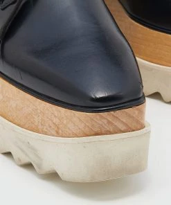 Promo ✨ Stella McCartney Black Faux Leather Elyse Platform Derby 👟 Sneakers Size 36 For 👩 Women ⌛ -Stella McCartney Shop luxury women stella mccartney used shoes p633919 006