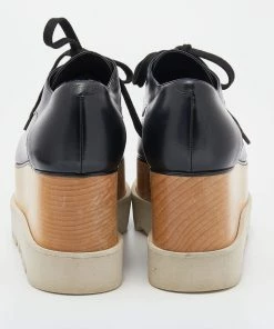 Promo ✨ Stella McCartney Black Faux Leather Elyse Platform Derby 👟 Sneakers Size 36 For 👩 Women ⌛ -Stella McCartney Shop luxury women stella mccartney used shoes p633919 007
