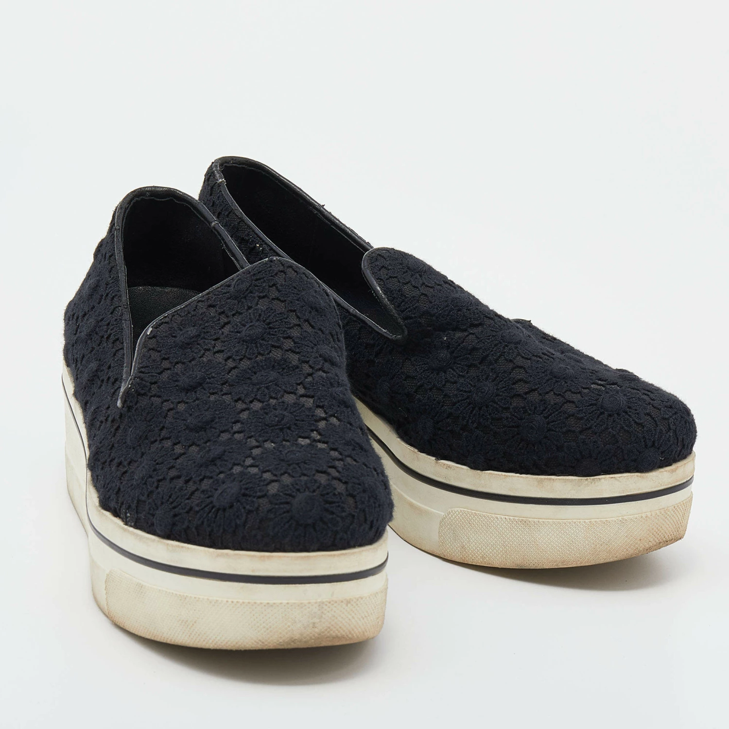 Wholesale ๐งจ Stella McCartney Black Crochet And Canvas Platform Slip On ๐ Sneakers Size 38 For ๐ฉ Women ๐ 6 Wholesale ๐งจ Stella McCartney Black Crochet And Canvas Platform Slip On ๐ Sneakers Size 38 For ๐ฉ Women ๐ - Image 4