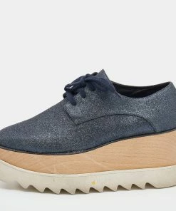 Budget 🛒 Stella McCartney Metallic Glitter Elyse Platform Derby 👟 Sneakers Size 38 For 👩 Women ✨