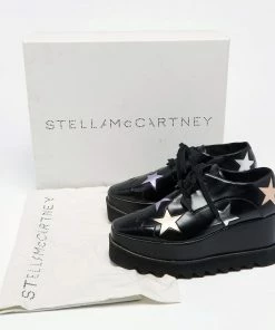 Discount 🤩 Stella McCartney Black Faux Leather Elyse Star Platform Lace Up 👟 Sneakers Size 37 For 👩 Women ⭐ 21 Discount 🤩 Stella McCartney Black Faux Leather Elyse Star Platform Lace Up 👟 Sneakers Size 37 For 👩 Women ⭐ -Stella McCartney Shop luxury women stella mccartney used shoes p642133 001