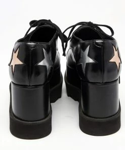 Discount 🤩 Stella McCartney Black Faux Leather Elyse Star Platform Lace Up 👟 Sneakers Size 37 For 👩 Women ⭐ 16 Discount 🤩 Stella McCartney Black Faux Leather Elyse Star Platform Lace Up 👟 Sneakers Size 37 For 👩 Women ⭐ -Stella McCartney Shop luxury women stella mccartney used shoes p642133 005