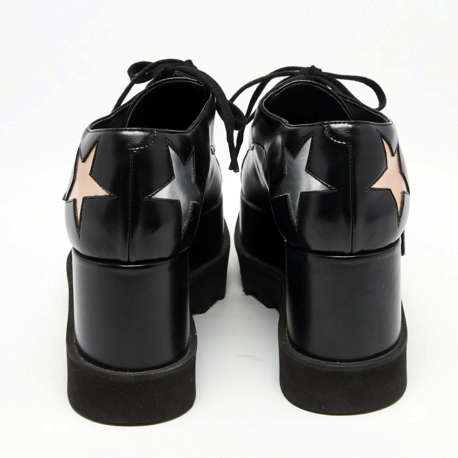 Discount 🤩 Stella McCartney Black Faux Leather Elyse Star Platform Lace Up 👟 Sneakers Size 37 For 👩 Women ⭐ 7 Discount 🤩 Stella McCartney Black Faux Leather Elyse Star Platform Lace Up 👟 Sneakers Size 37 For 👩 Women ⭐ - Image 5