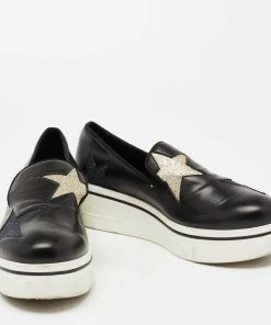 Discount 🔥 Stella McCartney Black Faux Leather Binx Star Slip On Platform 👟 Sneakers Size 40 For 👩 Women ⭐ -Stella McCartney Shop luxury women stella mccartney used shoes p646627 004