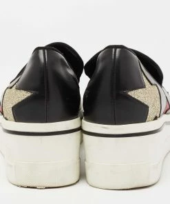 Discount 🔥 Stella McCartney Black Faux Leather Binx Star Slip On Platform 👟 Sneakers Size 40 For 👩 Women ⭐ -Stella McCartney Shop luxury women stella mccartney used shoes p646627 006