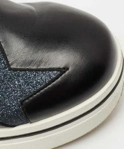 Discount 🔥 Stella McCartney Black Faux Leather Binx Star Slip On Platform 👟 Sneakers Size 40 For 👩 Women ⭐ -Stella McCartney Shop luxury women stella mccartney used shoes p646627 008