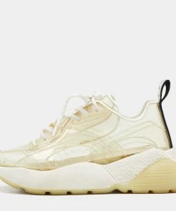 New 😀 Stella McCartney White PVC And Faux Leather Eclypse 👟 Sneakers Size 38 For 👩 Women 🤩