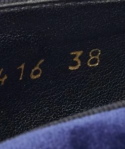 Discount 🌟 Stella McCartney Blue Velvet And Faux Leather Binx Chain Platform Loafers Size 38 For 👩 Women 🎁 -Stella McCartney Shop luxury women stella mccartney used shoes p648988 002