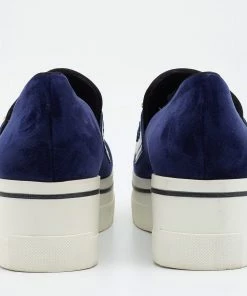 Discount 🌟 Stella McCartney Blue Velvet And Faux Leather Binx Chain Platform Loafers Size 38 For 👩 Women 🎁 -Stella McCartney Shop luxury women stella mccartney used shoes p648988 010