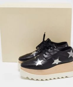 Coupon 🔥 Stella McCartney Black Faux Leather Elyse Star Platform Derby Size 36 For 👩 Women 😀 -Stella McCartney Shop luxury women stella mccartney used shoes p649871 003